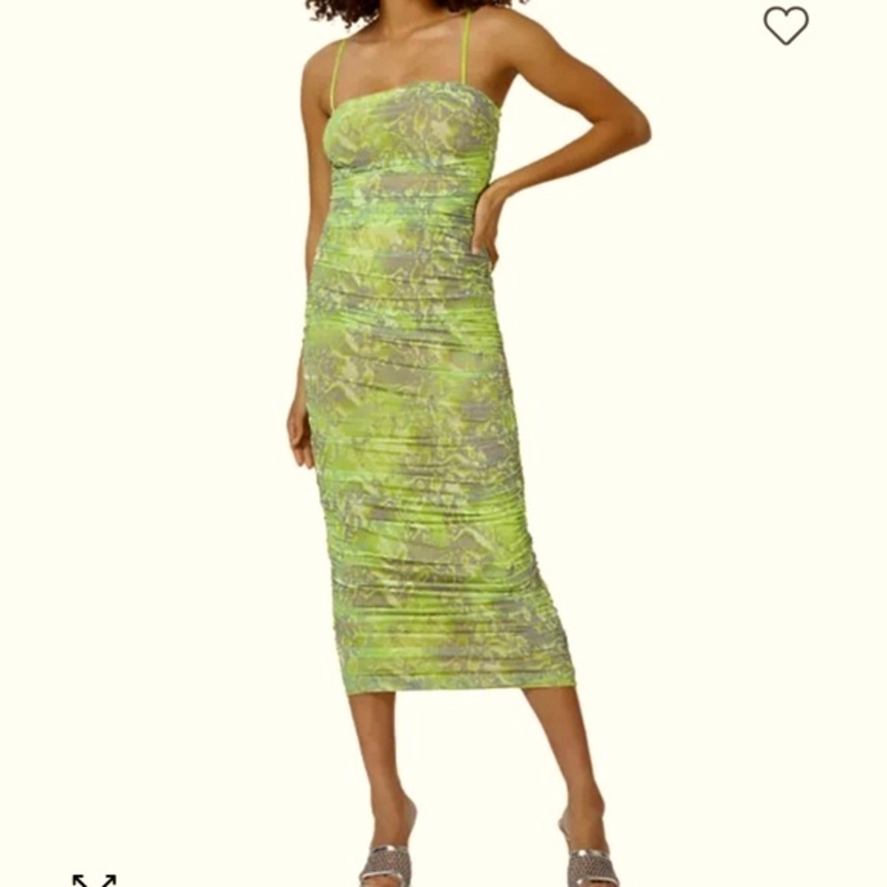 AFRM Green and Gray Midi Dress